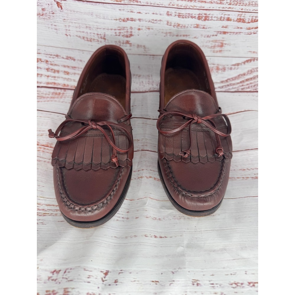 Allen‎ Edmonds Alameda Dress Shoes Mens 8.5 D Burgundy Leather Kiltie Loafers